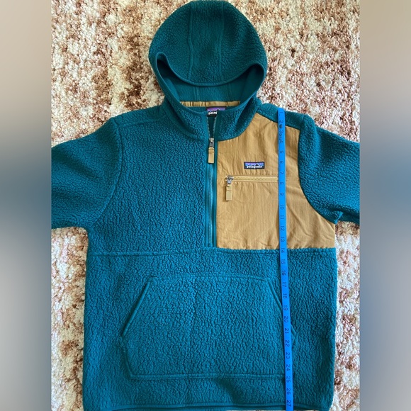 Patagonia Retro Pile Fleece 1/2 half zip Pullover Dark Borealis Green Men Medium - Picture 2 of 7